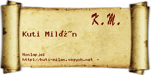 Kuti Milán névjegykártya
